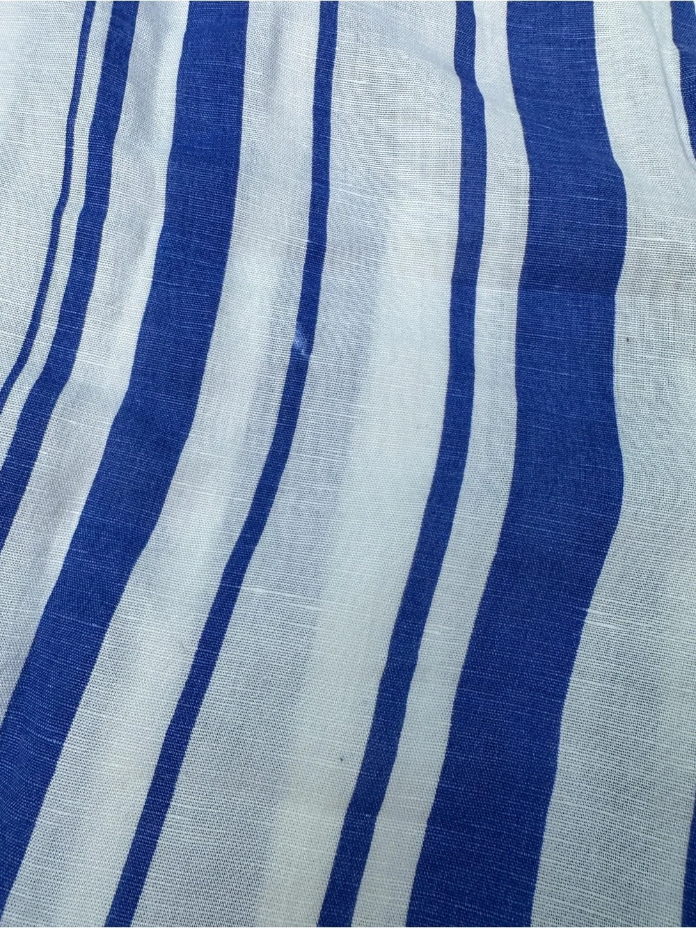 Blue and White Vertical Stripe Cropped Pants